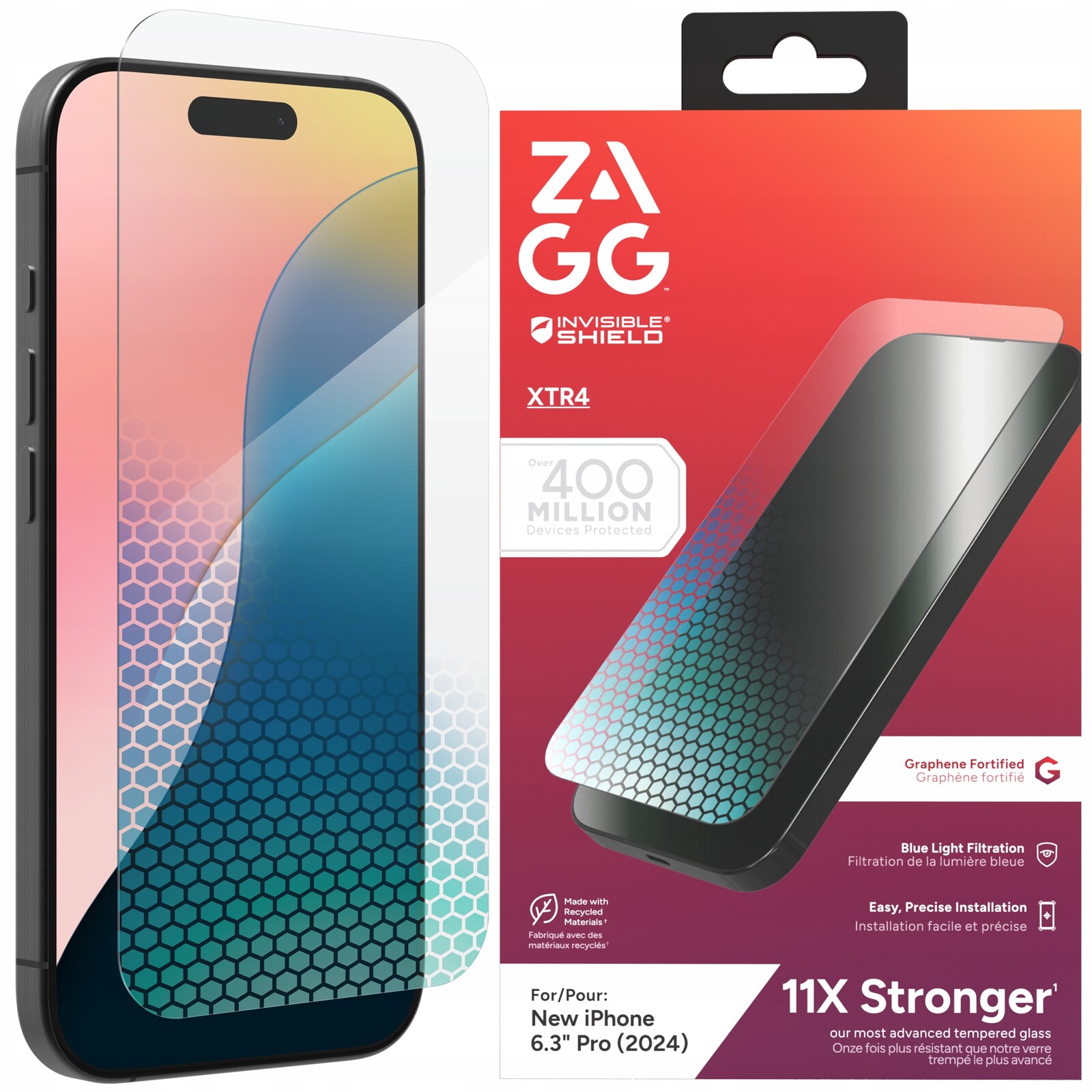 Zagg Glass XTR4 – Tvrzené Sklo na displej pro iPhone 16 Pro
