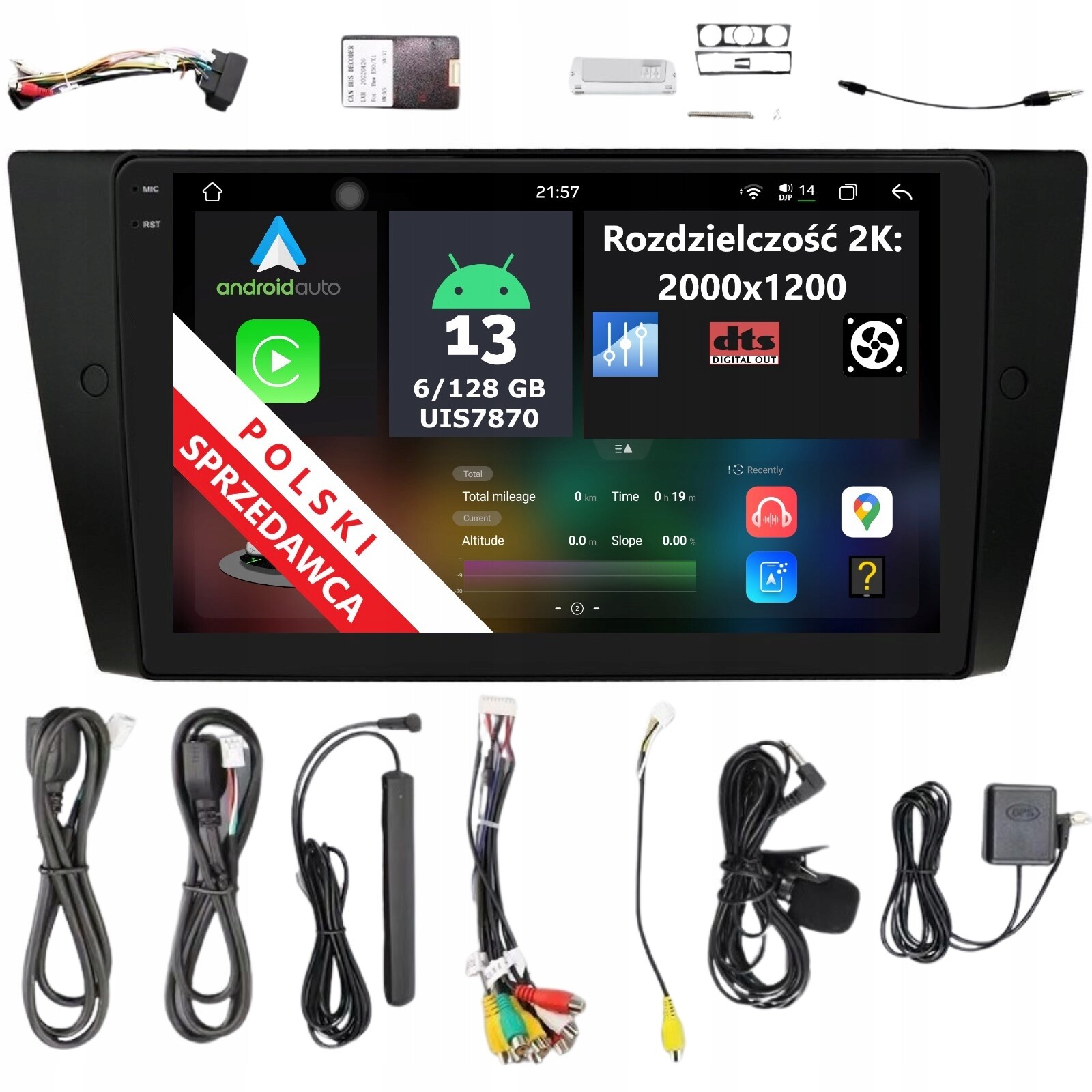 Rádio Navigace 2DIN Android Bmw E90 E91 E92 E93 6/128 Gb Dsp Lte Carplay