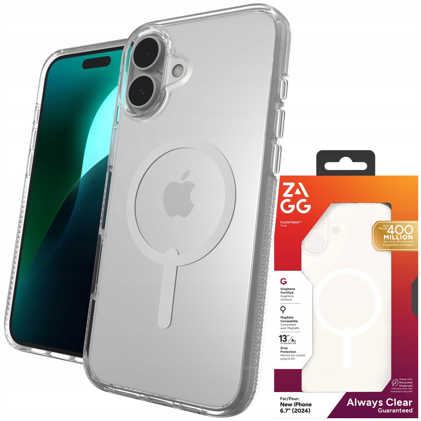 Zagg Crystal Palace Snap Case – Pouzdro s MagSafe pro iPhone 16 Plus