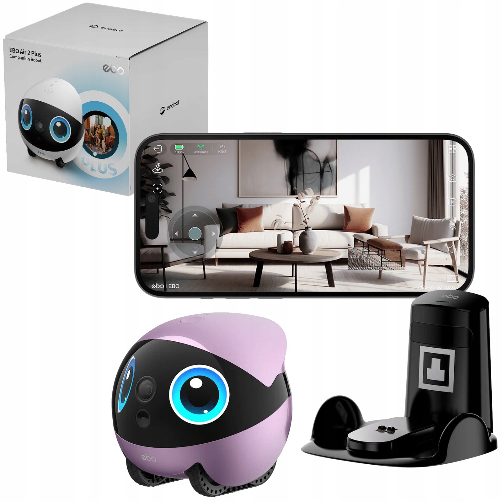 Enabot Ebo Air 2 Plus FamilyBot – Monitorovací robot s kamerou pro domácnost