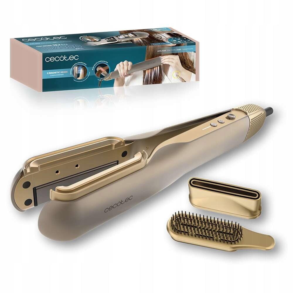 Žehlička Na Vlasy Cecotec AirLisse 2v1 ForceDry Champagne