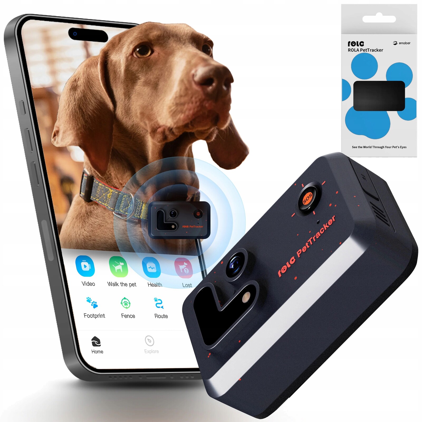 Enabot Rola PetTracker – Gps lokátor s kamerou pro psy