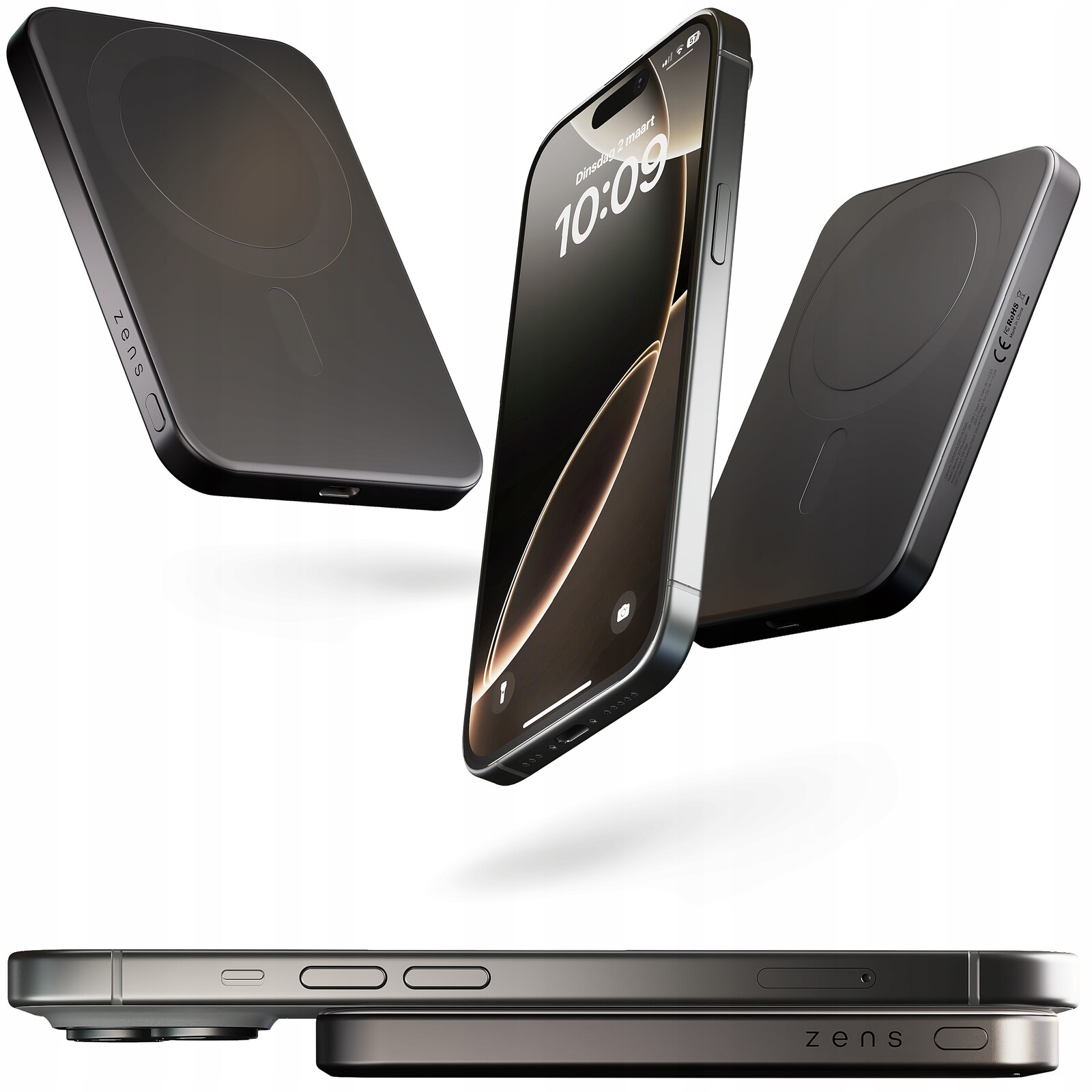 Zens Aluminium Pro 1 Slim – magnetická powerbanka 5000 mAh Qi2 15W s MagSafe