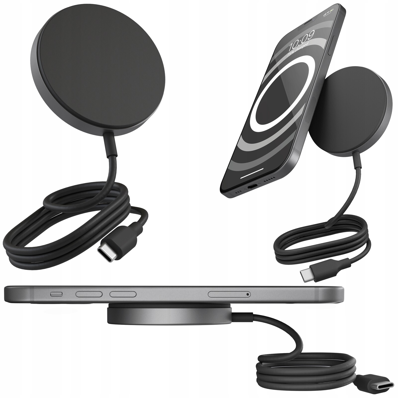 Zens Aluminium Pro 1 Bezdrátová nabíječka Qi2 15W s MagSafe pro iPhone