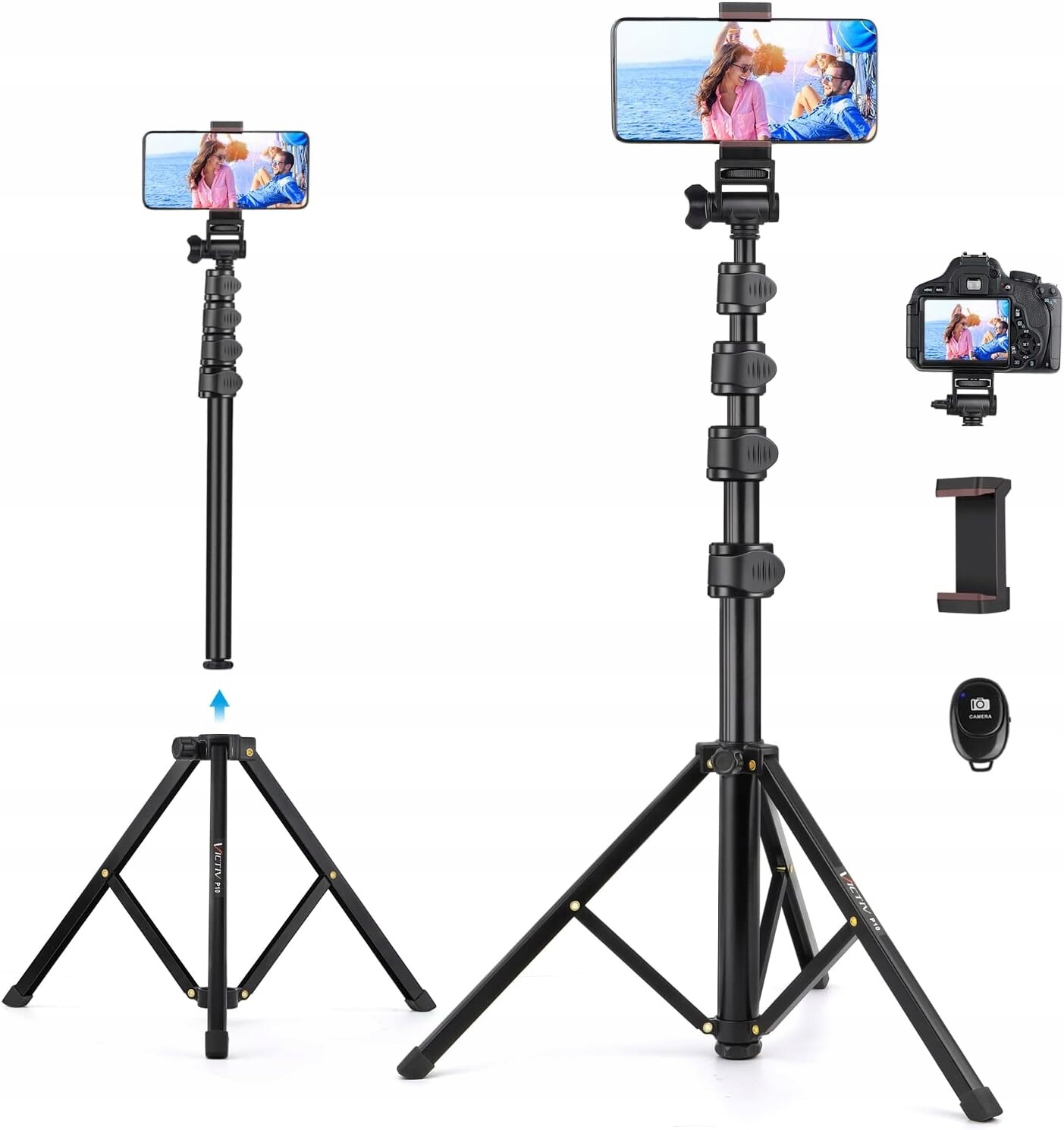 Trojnožkový Stativ Pro Smartphone Tripod Victiv P10 Držák Telefonu Fotoaparát 3V1