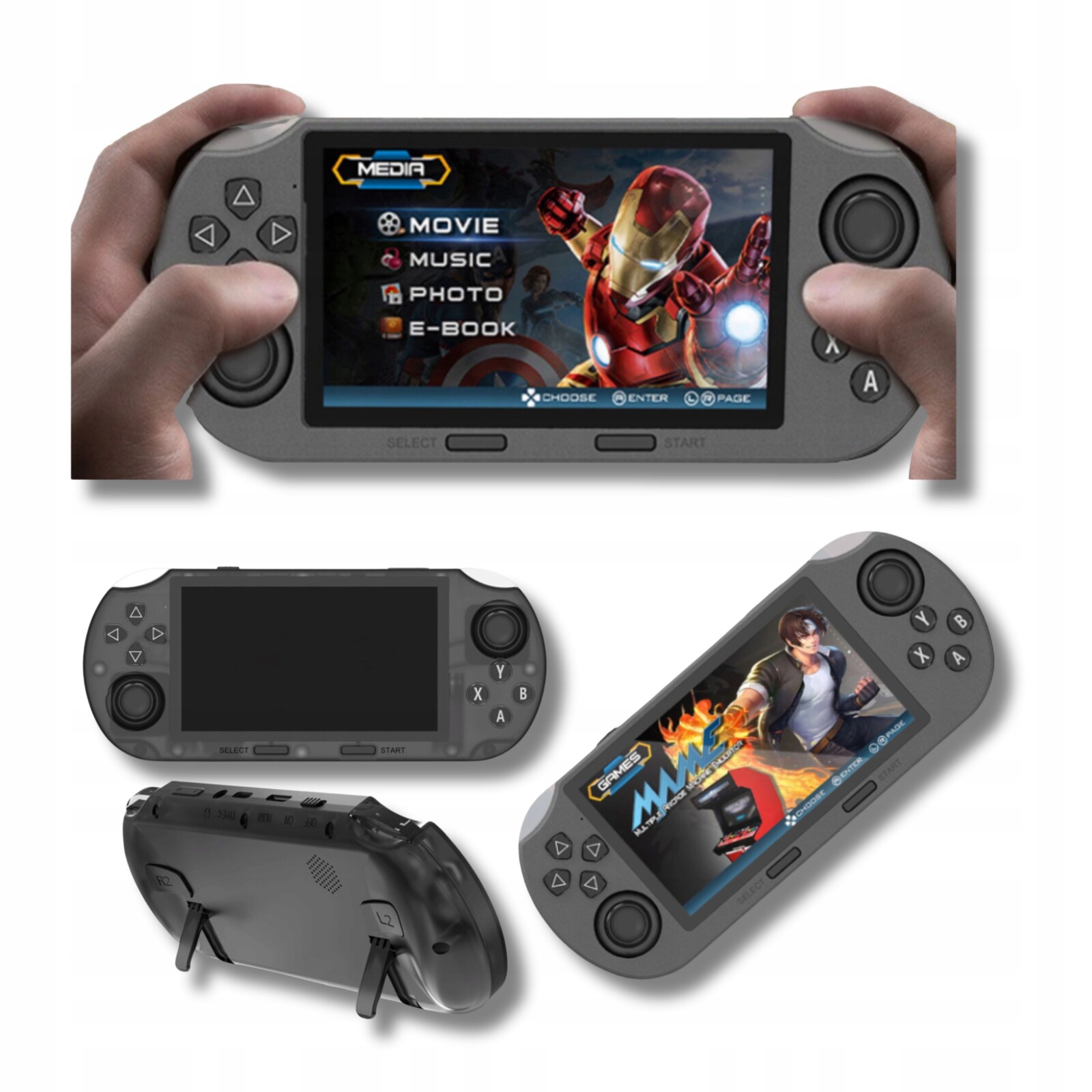 Přenosná kapesní herní konzole Retro SF3000 Hd Powerbank 2000 Gier