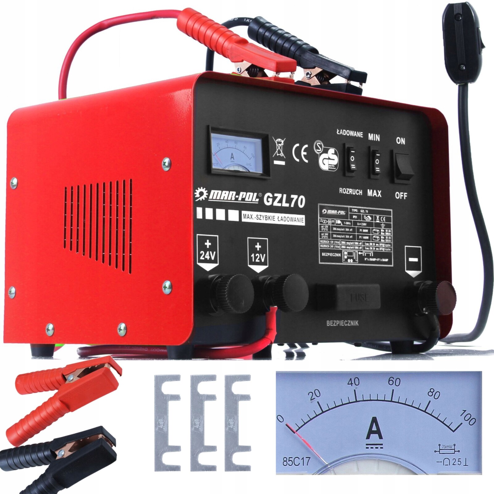 Automobilový Usměrňovač Pro Akumulátory 12V 24V GZL-70 200A S Dálkovým Ovládáním