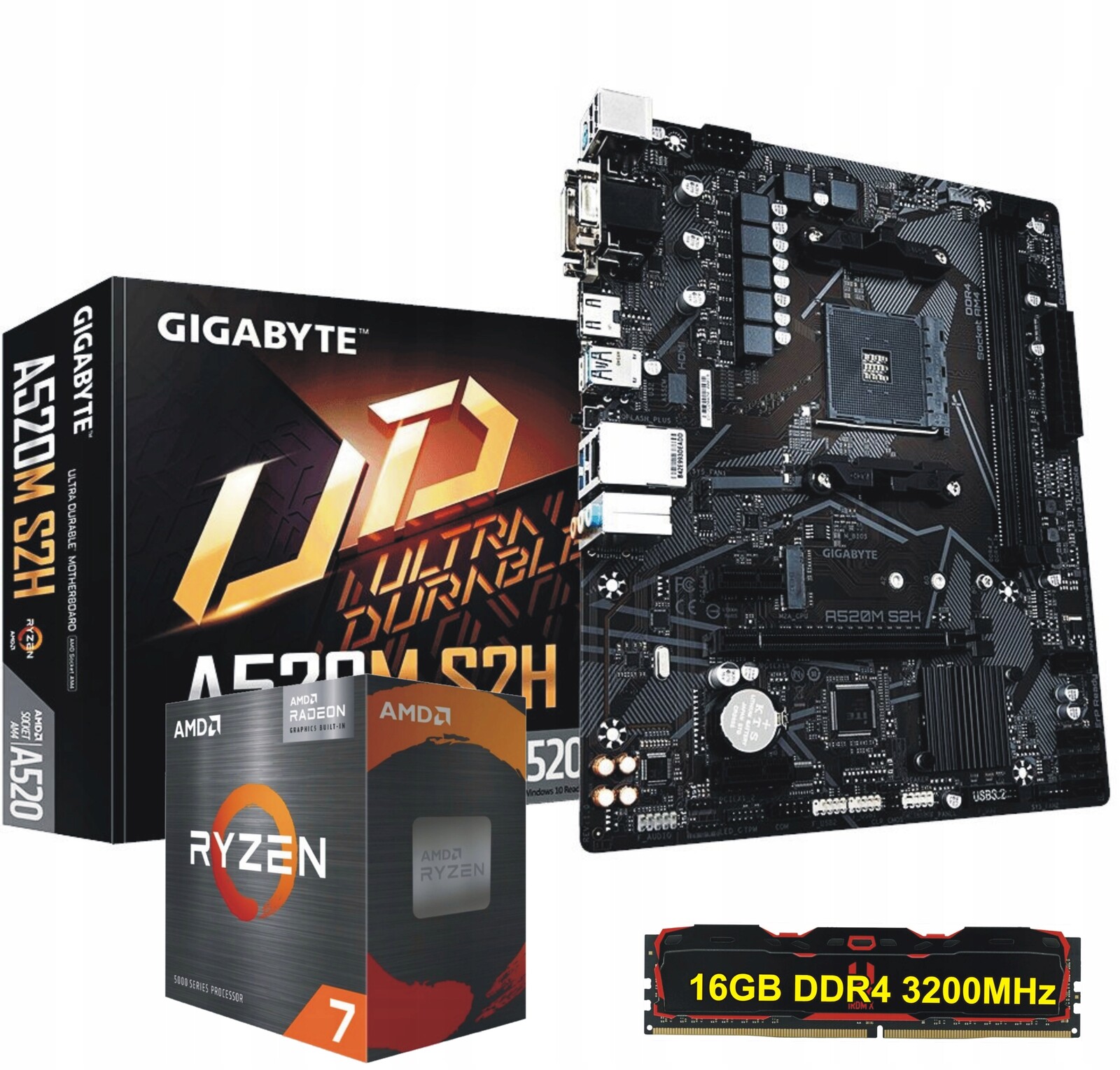 Sada procesoru Amd Ryzen 7 5700 g deska AM4 16 Gb DDR4 Radeon Rx Vega