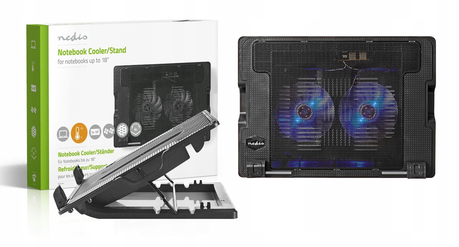 Nedis stojan na notebook/ univerzální/ pro notebooky do 18