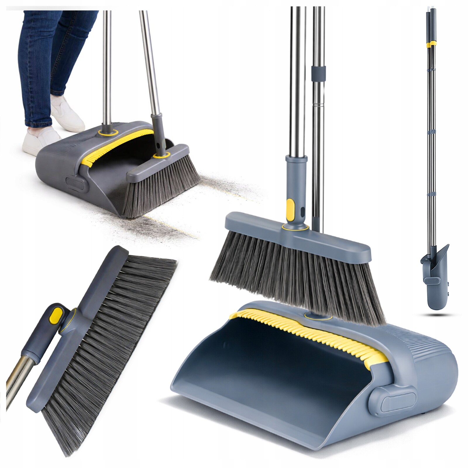 Kartáčová Metla Smetáček S Lopatkou Leniuch Pro Zametání Lazy Bez Ohýbání