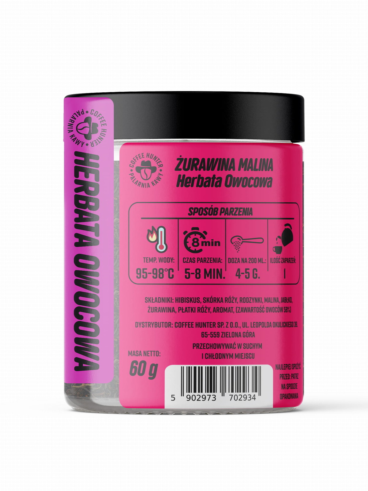 Čaj Ovocný Brusinky Malina 60 g Coffee Hunter Sp. z o.o.