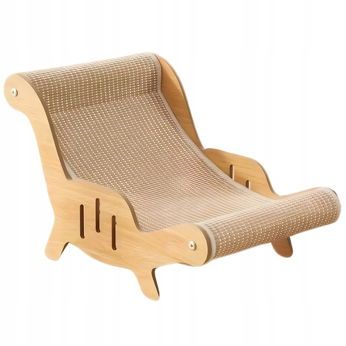 Škrabadlo pro kočky, dřevo a sisal s místem pro ležení na balkon, barva dřeva