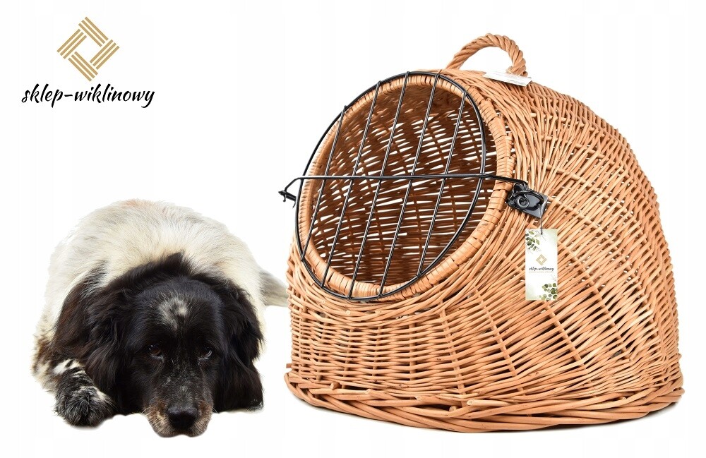 Přepravka proutěný koš pro kočky nebo psa s uzávěrem – Velký