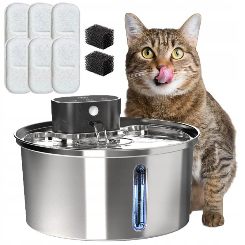Automatické Krmítko Pro Kočky Psa Fontána Tiché Pydlové Miska+filtr