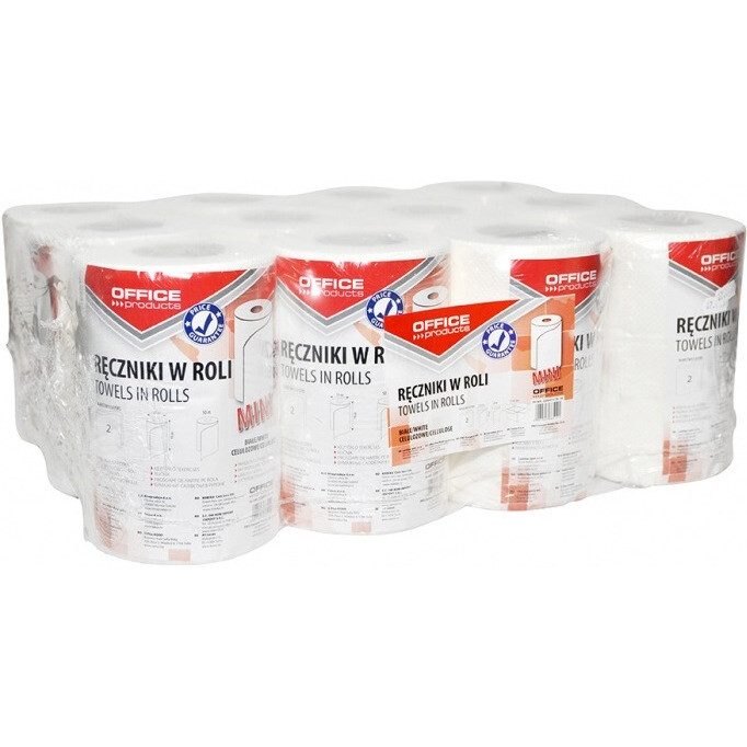 Ručníky v roli Office Products 50 m 2w celulóza bílé (12)