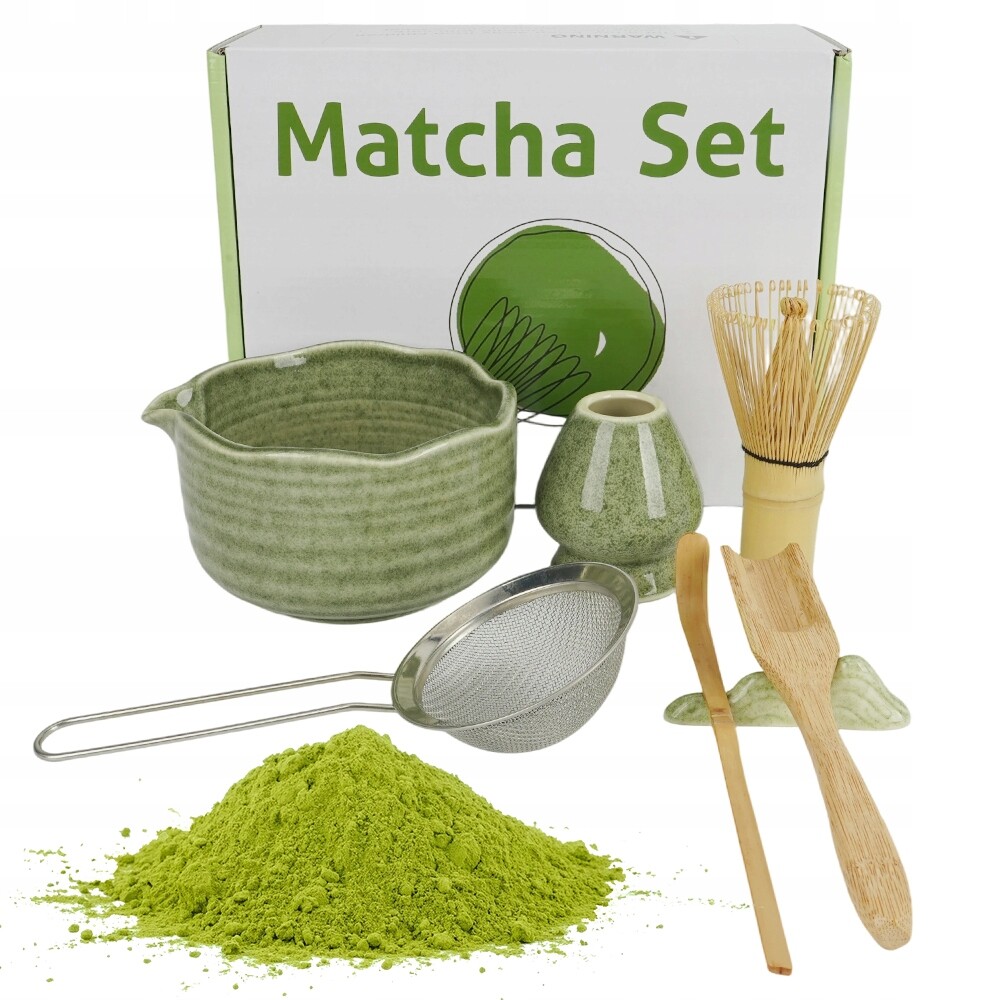 Japonský Set Na Čaj Matcha 7 El. Bambusová Keramika Chasen Krabička