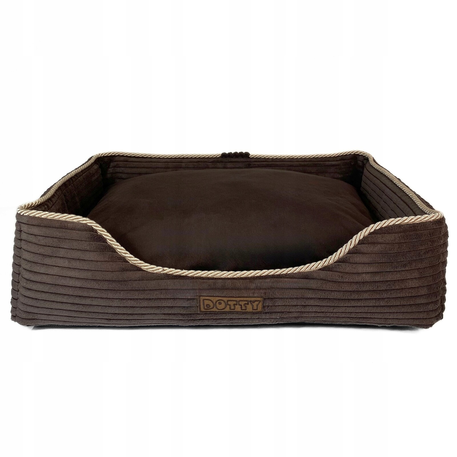Pelíšek pro psa, pohovka, potah pro kočky Dotty – hnědý samet