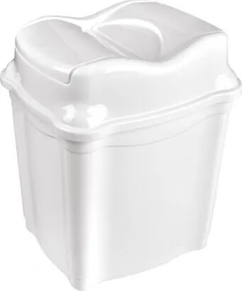 Bílý plastový odpadkový koš 5 l