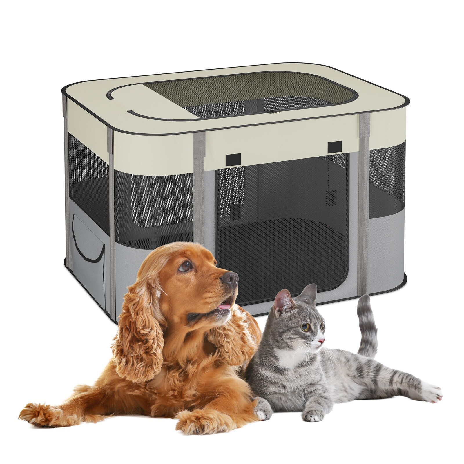 Relaxdays Skládací výběh pro štěňata, rozměry: 43 x 71 x 55 cm