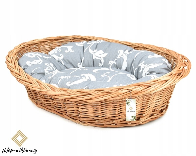 Pelíšek pro psa s polštářem Pelíšek pro zvířata z proutí 50 cm Pl-