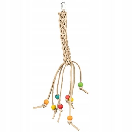 Kožený pletený cop Pippi Langstrump přírodní hračka pro PaPugy