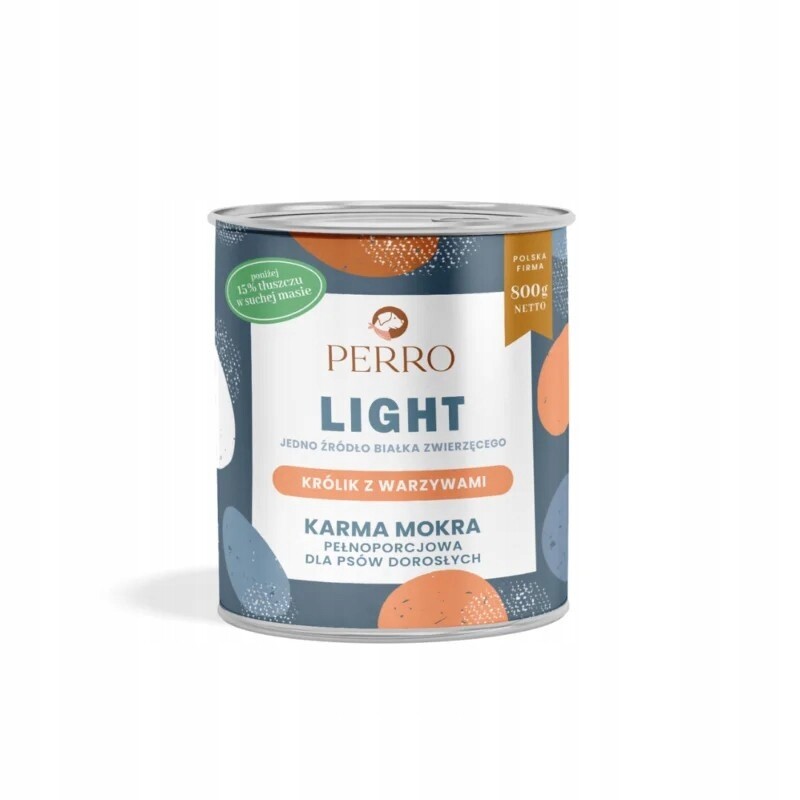Perro Light Mono Krmivo Vlhké Králík se zeleninou pro psa 6x400g Nový Produkt