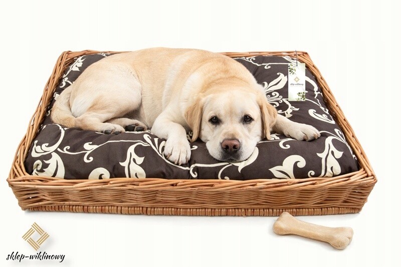 Pelíšek z proutí, krabička pro psa s polštářkem pro kočky, králíka, 60 x 40 cm