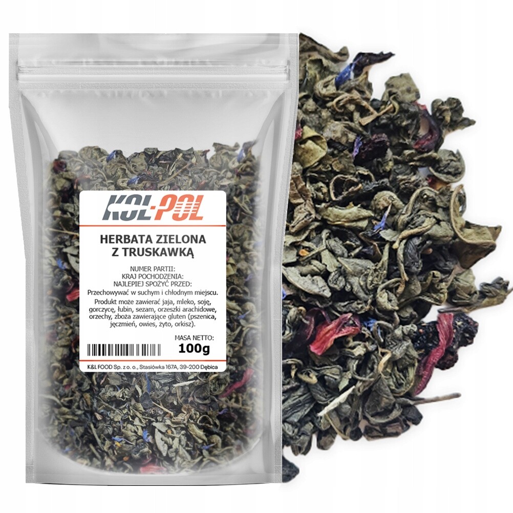 Čaj Zelená Jahoda 100 g Ovocná listová přírodní kvalita Kol-Pol