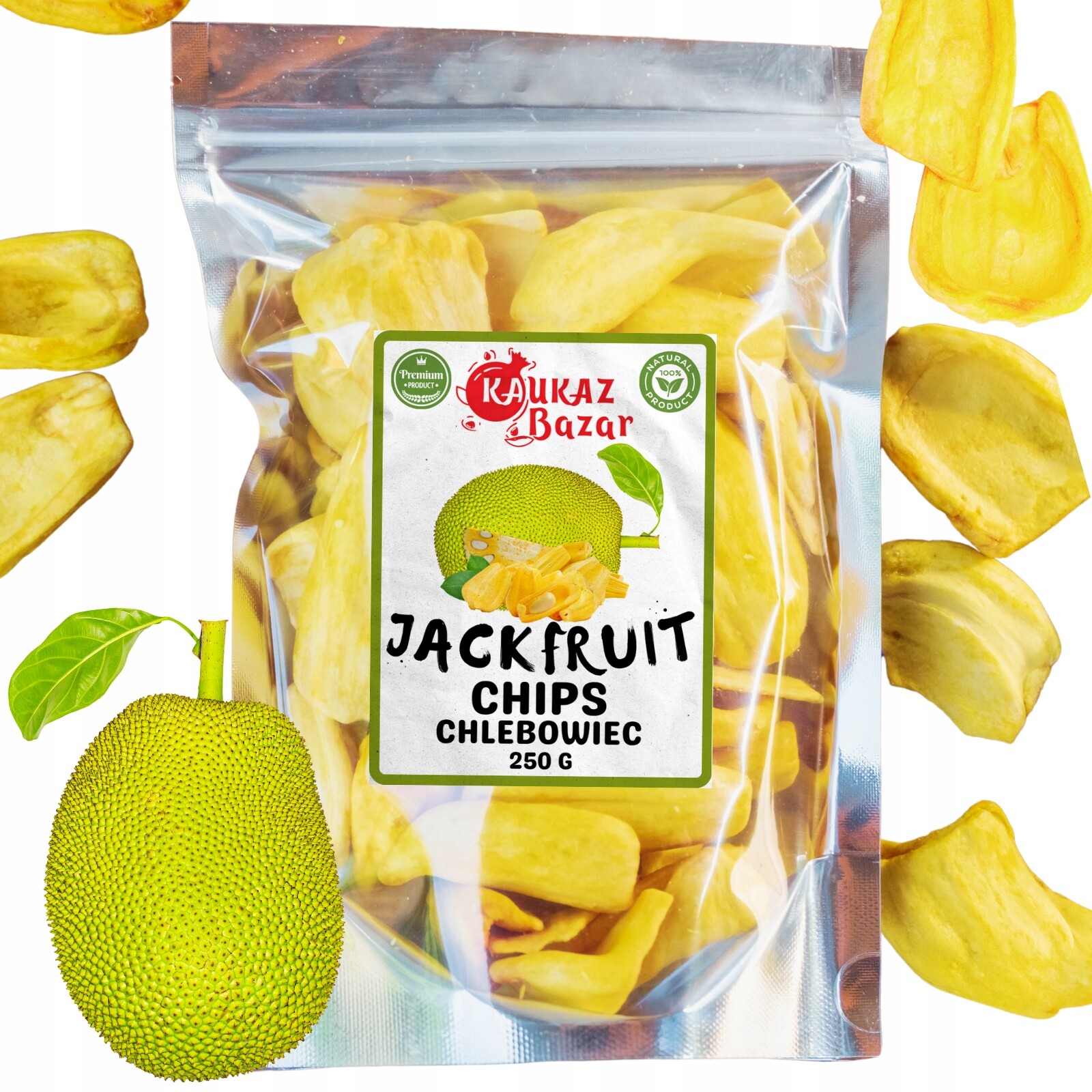 Jackfruit Chipsy Křupavé Chlebovník bez cukru Vietnam 250 g Kaukaz Bazar