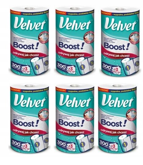 Velvet papírový ručník Boost 6 rolí 3v150 l
