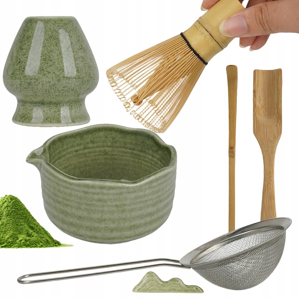 7-DÍLNÝ Dárek Valentýnský Čajový Set Matcha, Sada Metliček