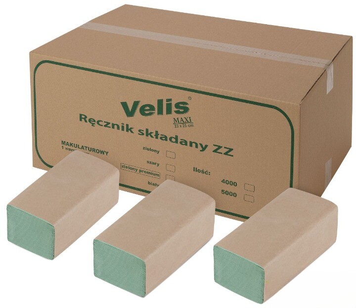 Recyklovaný papírový ručník Zz 1W Zelený 4000 s