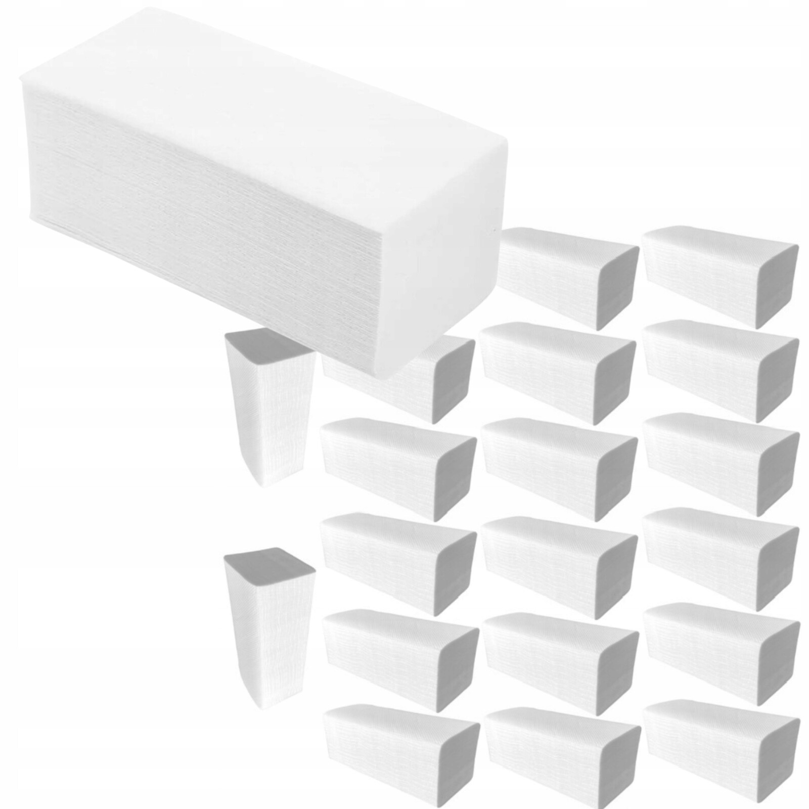 Papírový ručník Bílý Zz Hrubý Celulóza 2v22x23cm 3000ks+BONUS