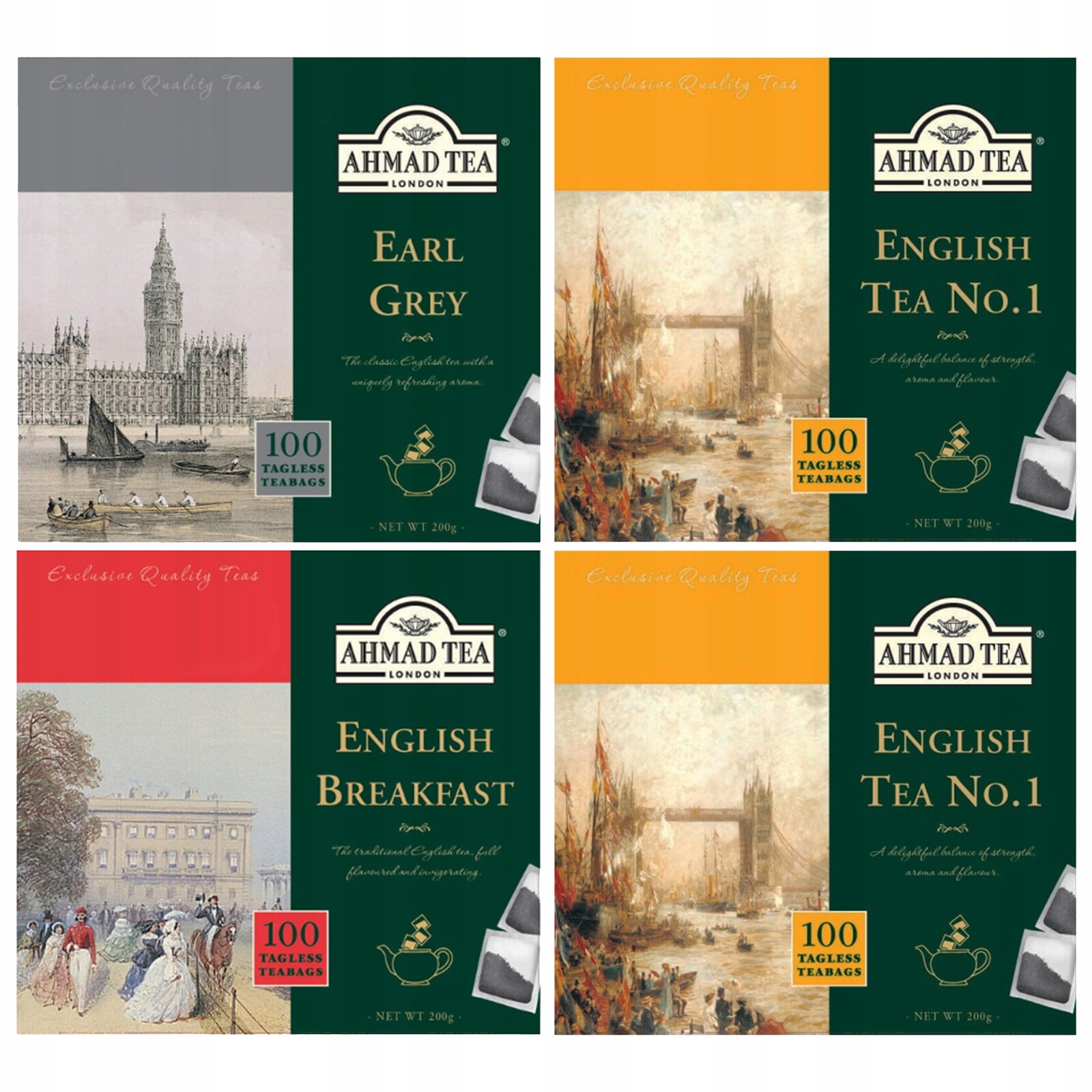 Dárková sada 4 černých čajů Ahmad nálepka