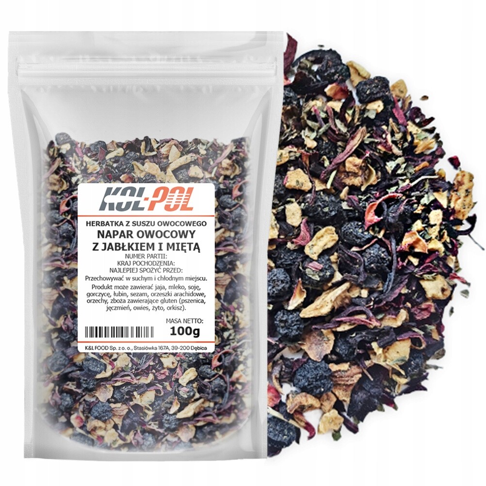 Čaj Ovocný Nálev Jablko Máta 100 g Přírodní sušený čaj Kol-Pol