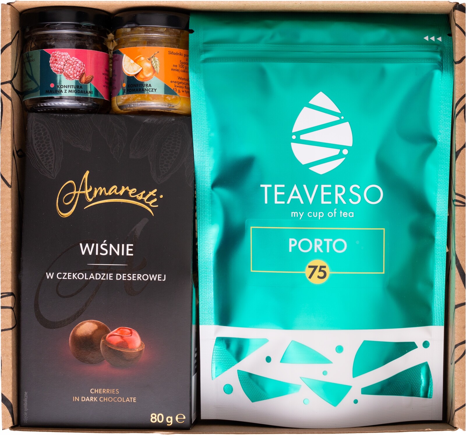 Sada Dárkových Košů Čaj Bakalie 2X Zavařenina Jako Dárek