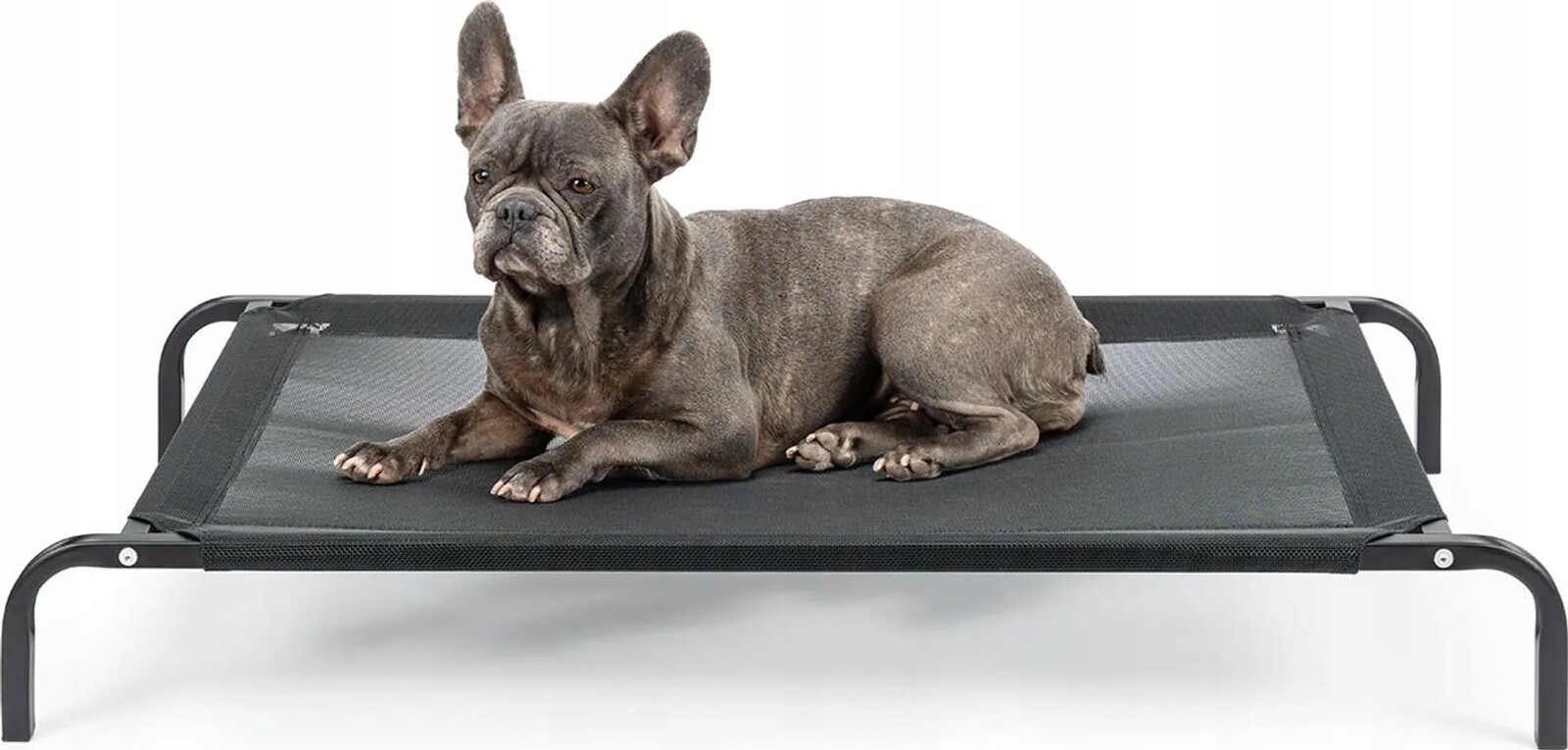 Pelíšek postel pro psa 100x66 cm Zahradní lehátko Prodyšné Černá