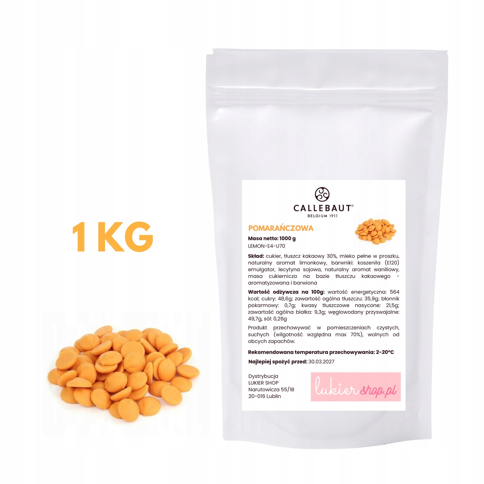 Čokoláda s příchutí pomeranče – Callebaut – v tyčinkách – 1 kg