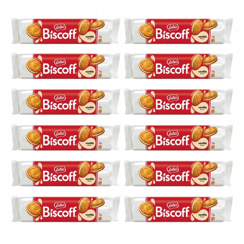 12 x Sušenky sušenky s vanilkovým krémem Biscoff 110 g Lotus