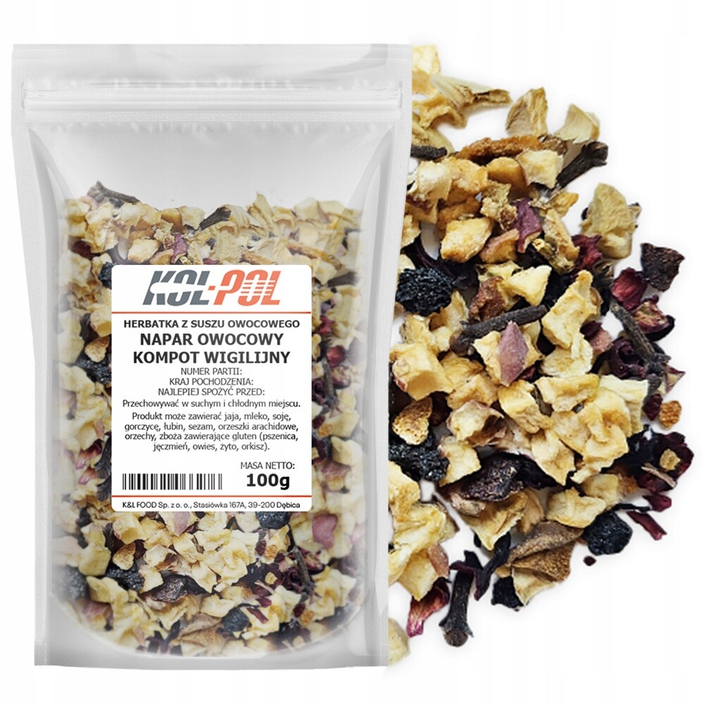 Čaj Ovocný Nálev Vánoční kompot 100 g Přírodní sušený Kol-Pol