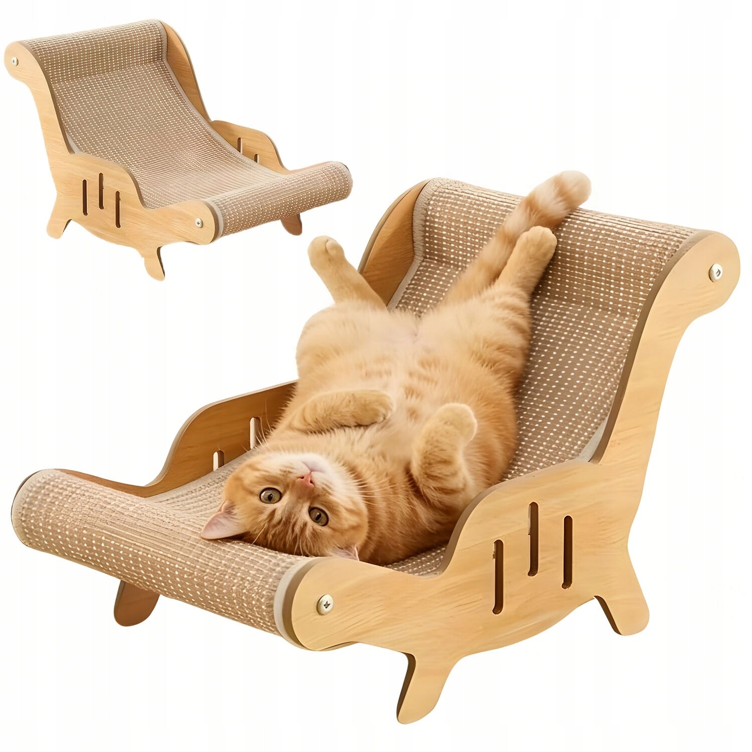 Škrabadlo kombinované s pelíškem Sisalová podložka Dřevěný rám Kočka Dárek