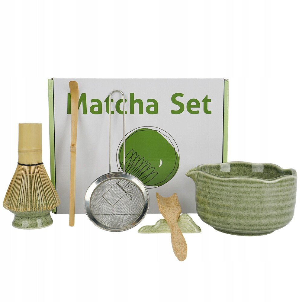 Japonská sada na přípravu čaje Matcha 7 Ele. Keramika Zelená Dárek