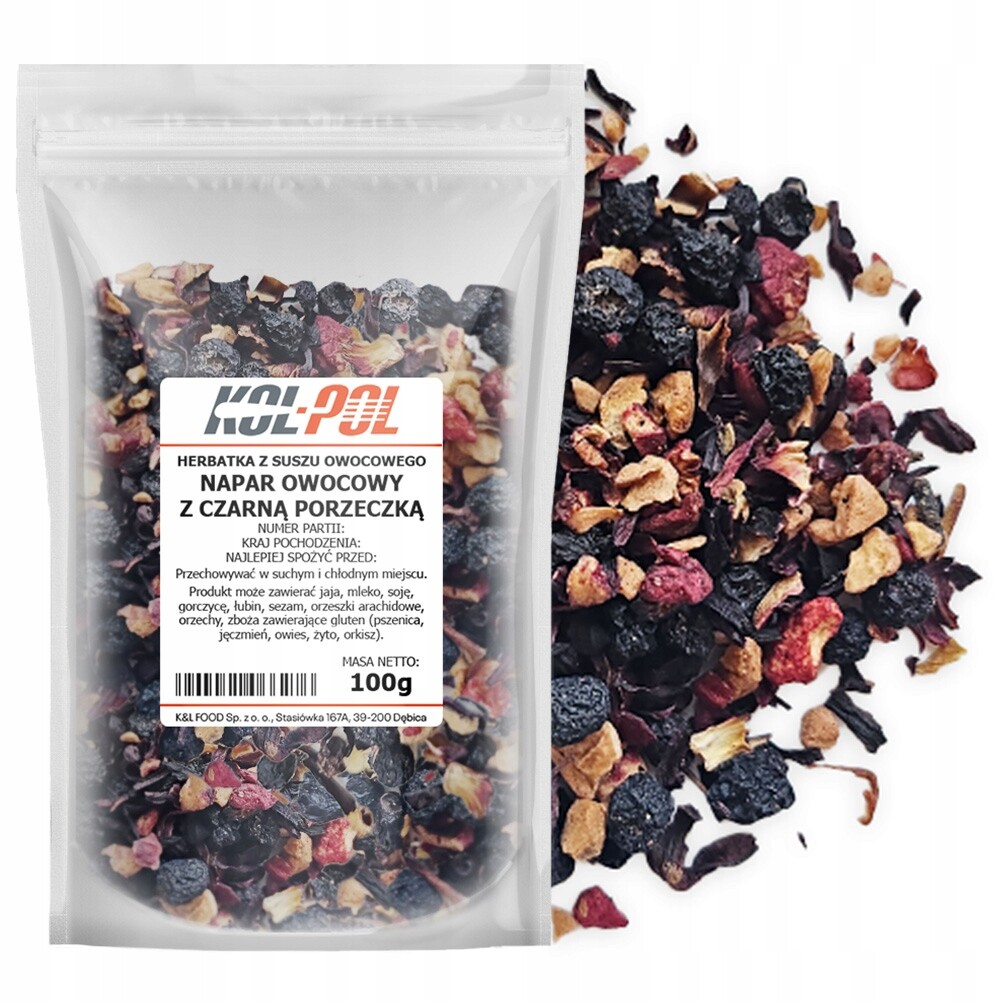 Čaj Ovocný Nálev Černý rybíz 100 g Přírodní sušený Kol-Pol