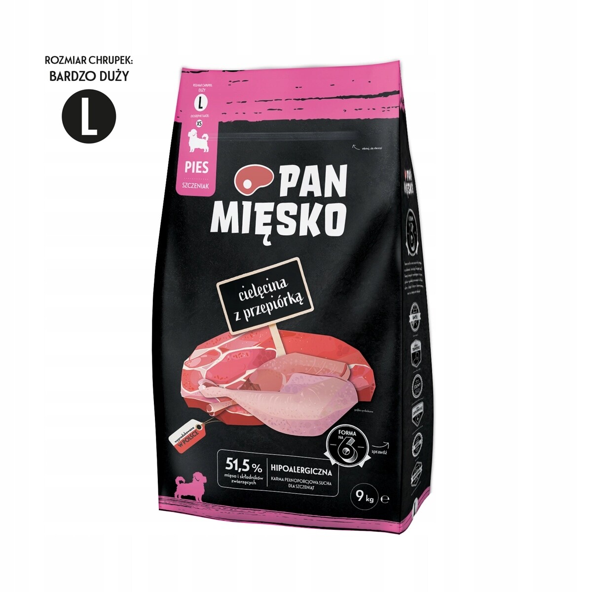 Krmivo Pro Psa Pan Mięsko Telecí maso s křepelkou pro štěňata Xs 9 kg