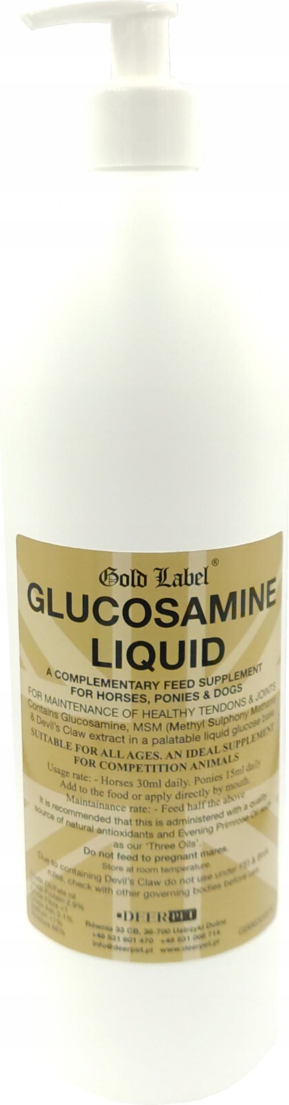 Doplněk Na Klouby Pro Psy Glukosamin Msm Černý Dráp 1000 ml Gold Label