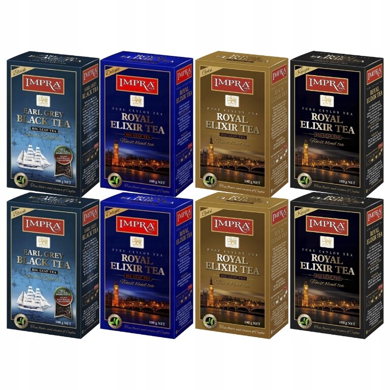 Impra čaj čaj Set Černých čajů 8x4 příchutě 800g (8x100g)
