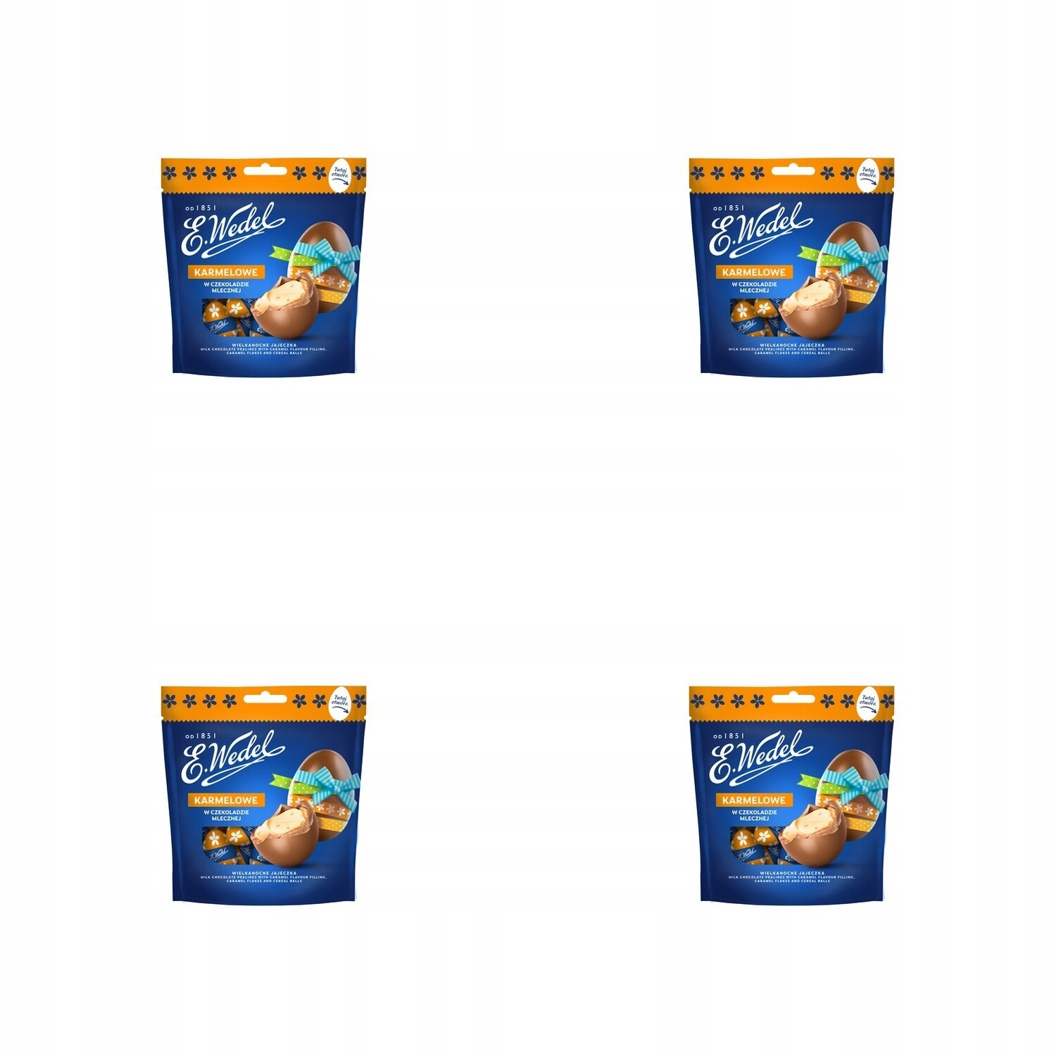 4 x 104 g E.wedel velikonoční karamelová vajíčka v mléčné čokoládě