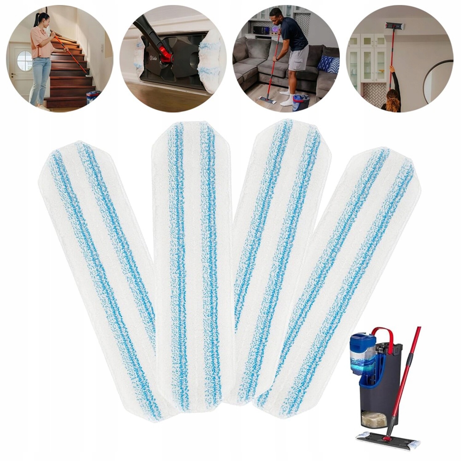 Utěrky Na Plochý Mop Lze Prát Z Mikrovlákna Na Všechny Podlahy