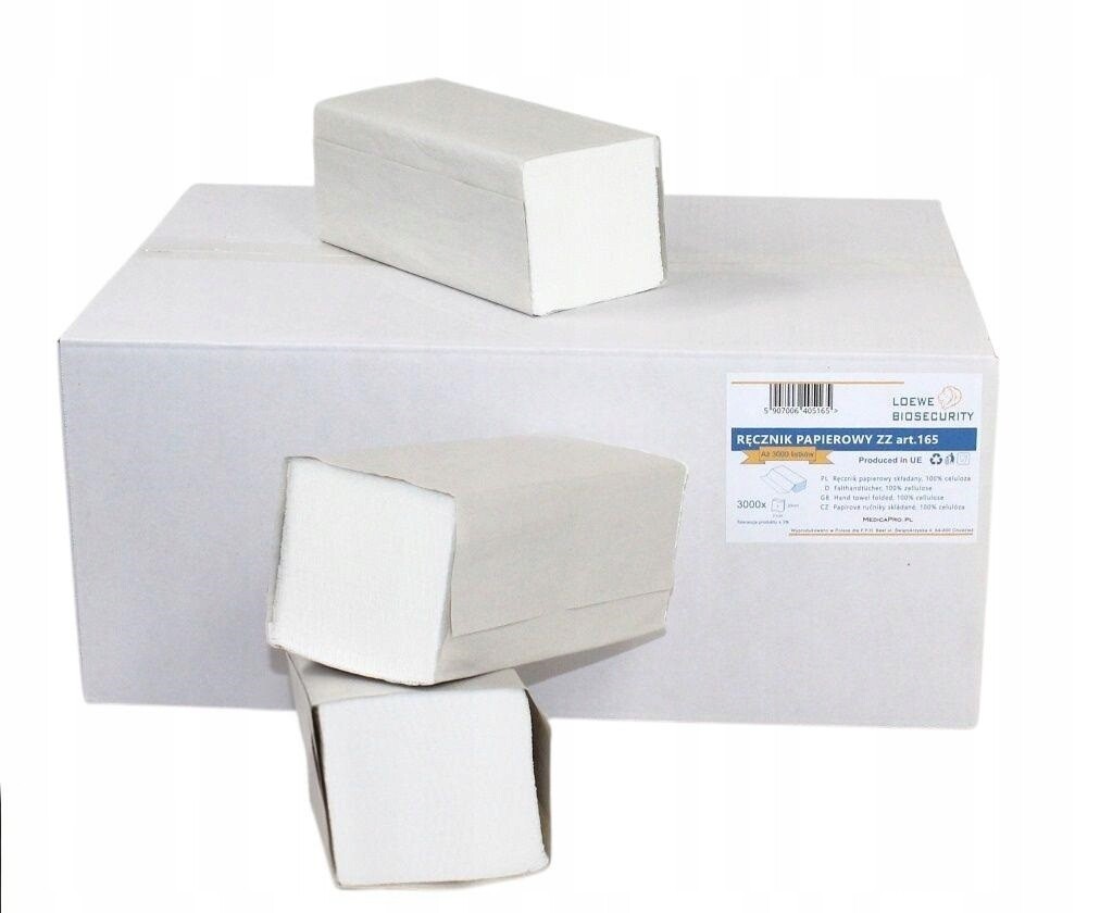 Papírové Ručníky Zz 21x23 Loewe Biosecurity Celulóza Karton