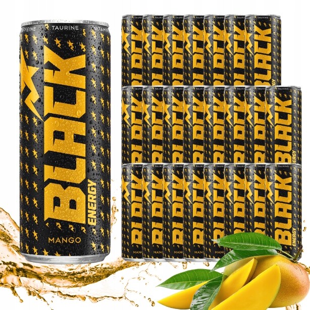 Black Energy Mango energetický nápoj energy drink plechovka s kaucí 24x250 ml